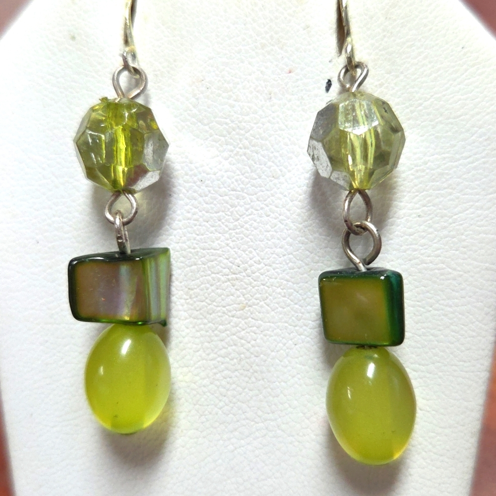 Green Bead Earrings